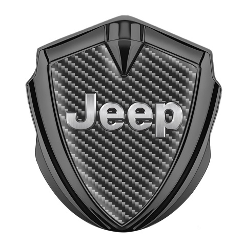 Jeep Emblem Silicon Badge Graphite Dark Carbon Classic Steel Logo