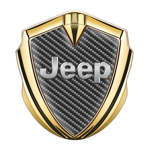 Jeep Emblem Silicon Badge Gold Dark Carbon Classic Steel Logo