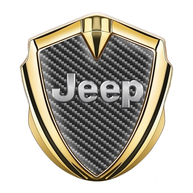 Jeep Emblem Abzeichen Goldtonfarbe Dunkles Carbon Design