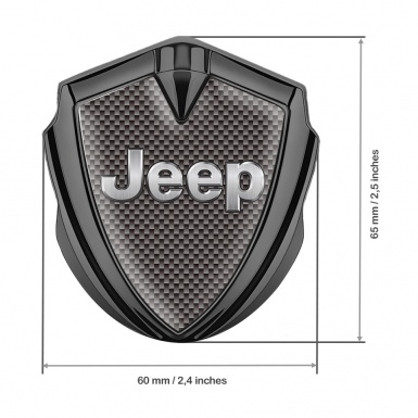 Jeep Abzeichen selbstklebend Graphit Tonfarbe braun carbon design 