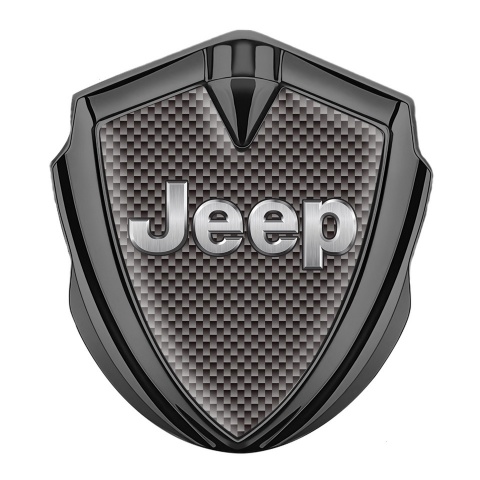 Jeep Metal Domed Emblem Graphite Brown Carbon Classic Steel Logo