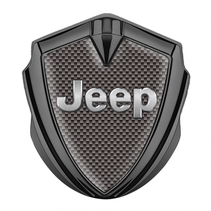 Jeep Abzeichen selbstklebend Graphit Tonfarbe braun carbon design 