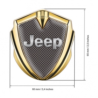 Jeep Abzeichen selbstklebend Goldtonfarbe braun carbon design