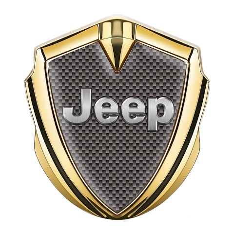 Jeep Metal Domed Emblem Gold Brown Carbon Classic Steel Logo