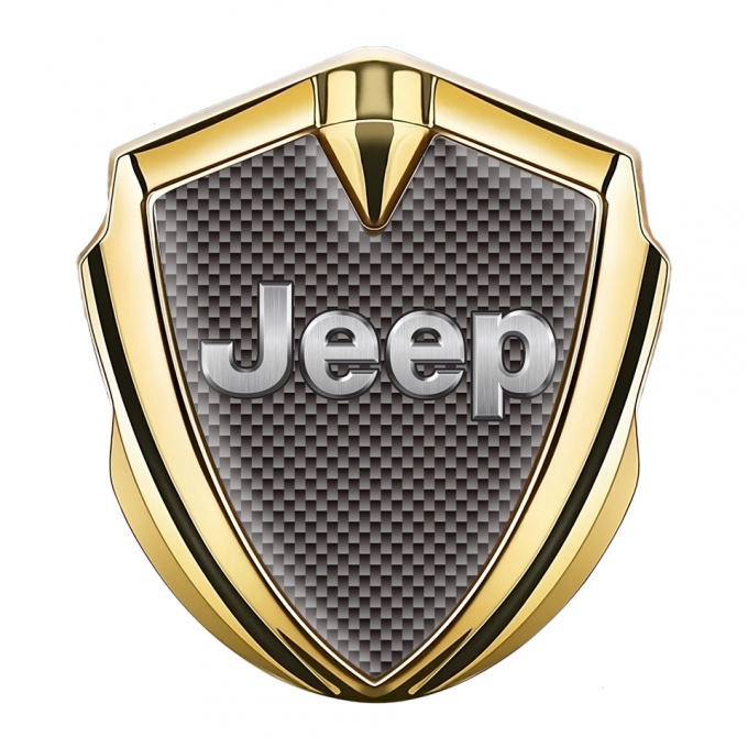 Jeep Abzeichen selbstklebend Goldtonfarbe braun carbon design