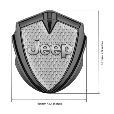 Jeep Emblem Abzeichen selbstklebend Graphit Tonfarbe Wabeneffekt Design 