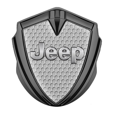 Jeep Badge Self Adhesive Graphite Grey Honeycomb Classic Steel Logo