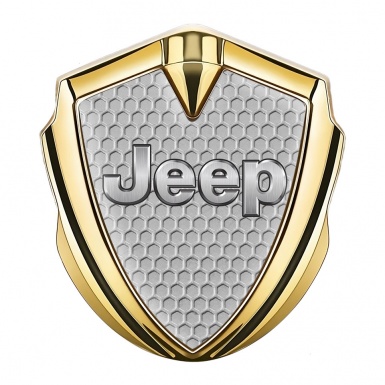 Jeep Emblem Abzeichen selbstklebend Goldtonfarbe Wabeneffekt Design