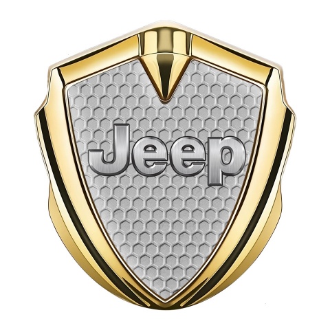 Jeep Badge Self Adhesive Gold Grey Honeycomb Classic Steel Logo