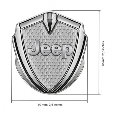 Jeep Emblem Abzeichen selbstklebend  Silbertonfarbe Wabeneffekt Design