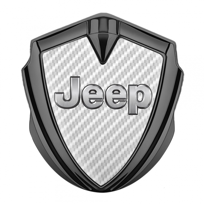 Jeep Emblem Auto Zeichen Graphit Tonfarbe Weiss Carbon Design 