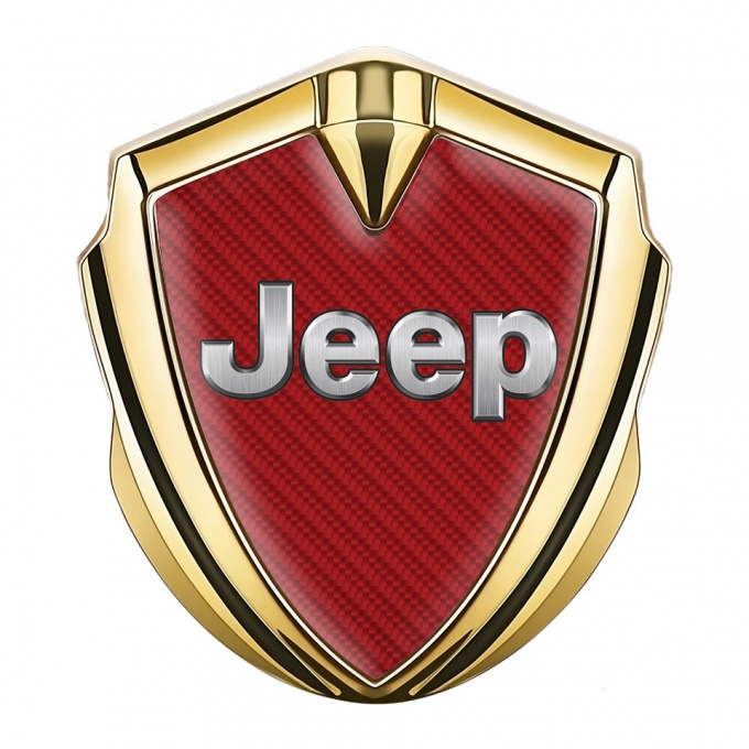 Jeep Emblem Aufkleber Autozubehor Goldtonfarbe Rote Carbon Design