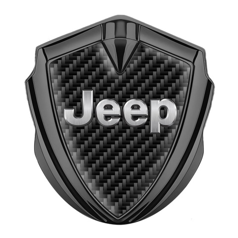 Jeep Metal Emblem Self Adhesive Graphite Black Carbon Classic Steel Logo