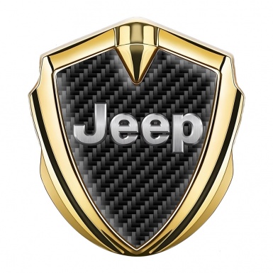 Jeep Selbstklebendes Metallaufkleber Emblem Goldtonfarbe Schwarz Kohlenstoff Design