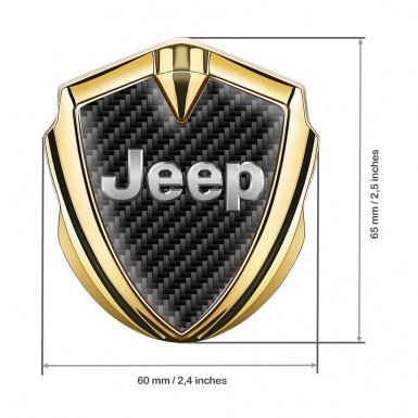 Jeep Selbstklebendes Metallaufkleber Emblem Goldtonfarbe Schwarz Kohlenstoff Design