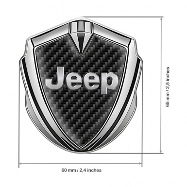 Jeep Selbstklebendes Metallaufkleber Emblem Silbertonfarbe Schwarz Kohlenstoff Design