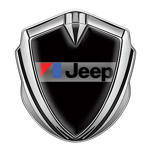 Jeep Fender Emblem Badge Silver Black Base American Motors Logo