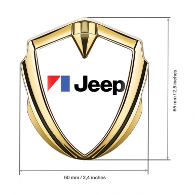 Jeep Seitenflugel Emblem Aufkleber Goldtonfarbe Weiss Auflage