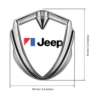 Jeep Seitenflugel Emblem Aufkleber Silbertonfarbe Weiss Auflage