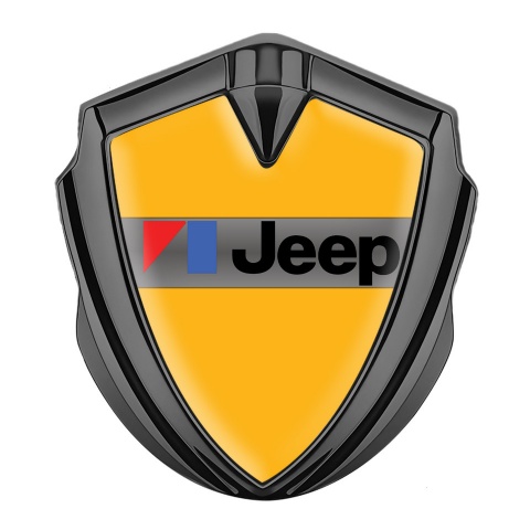 Jeep Emblem Trunk Badge Graphite Yellow Base American Motors Edition