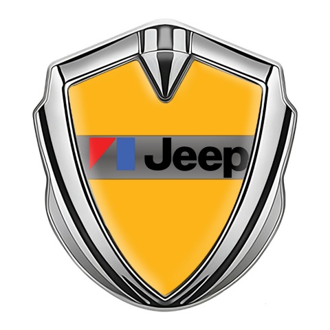 Jeep Emblem Trunk Badge Silver Yellow Base American Motors Edition