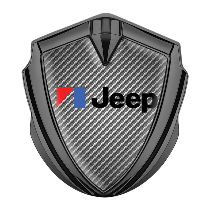 Jeep Emblem Abzeichen selbstklebend Graphit Tonfarbe Grau  Kohlenstoff Auflage 