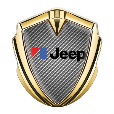 Jeep Emblem Abzeichen selbstklebend Goldtonfarbe Grau Kohlenstoff Auflage