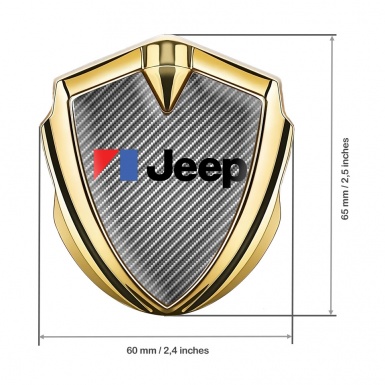 Jeep Emblem Abzeichen selbstklebend Goldtonfarbe Grau Kohlenstoff Auflage