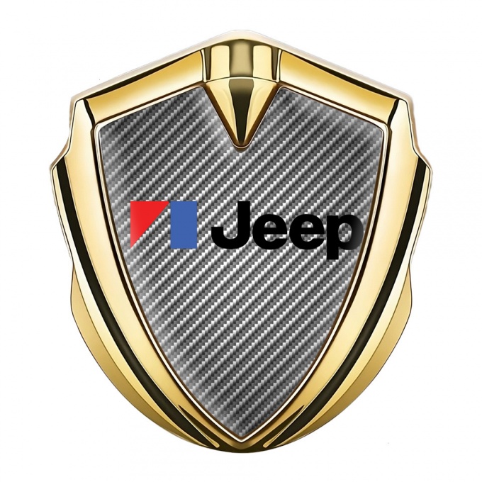 Jeep Emblem Abzeichen selbstklebend Goldtonfarbe Grau Kohlenstoff Auflage