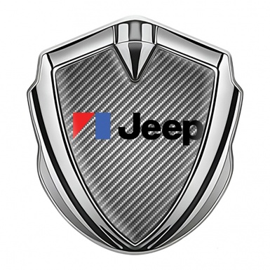 Jeep Emblem Abzeichen selbstklebend Silbertonfarbe Grau Kohlenstoff Auflage