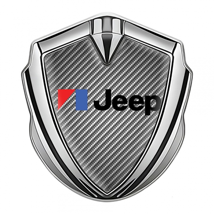 Jeep Emblem Abzeichen selbstklebend Silbertonfarbe Grau Kohlenstoff Auflage