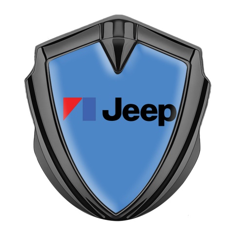 Jeep Domed Emblem Badge Graphite Icy Blue American Motors Design