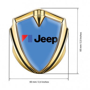 Jeep Emblem Auto Zeichen Goldtonfarbe Blau Auflage