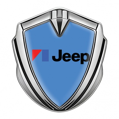 Jeep Emblem Auto Zeichen Silbertonfarbe Blau Auflage