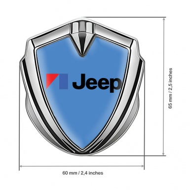 Jeep Emblem Auto Zeichen Silbertonfarbe Blau Auflage