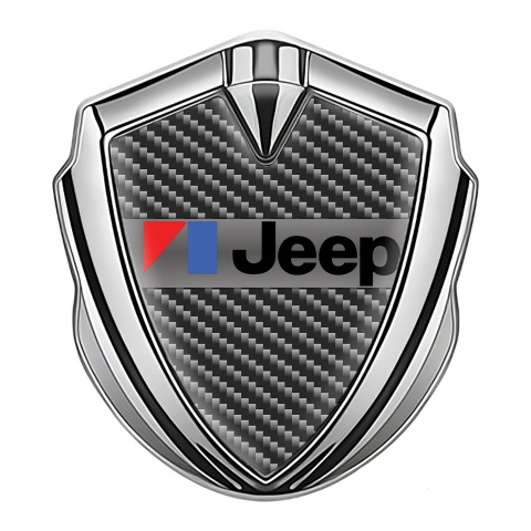 Jeep Bodyside Domed Emblem Silver Dark Carbon American Motors Variant