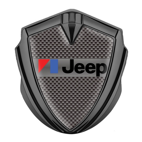 Jeep Emblem Metal Badge Graphite Grey Carbon American Motors Variant