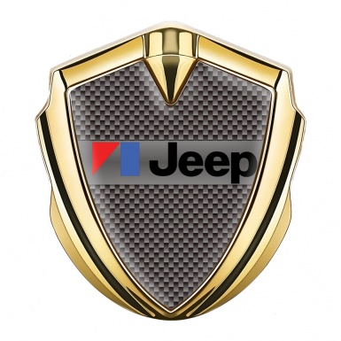 Jeep Emblem Logo Schriftzug Aufkleber Goldtonfarbe Braun Kohlenstoff Auflage