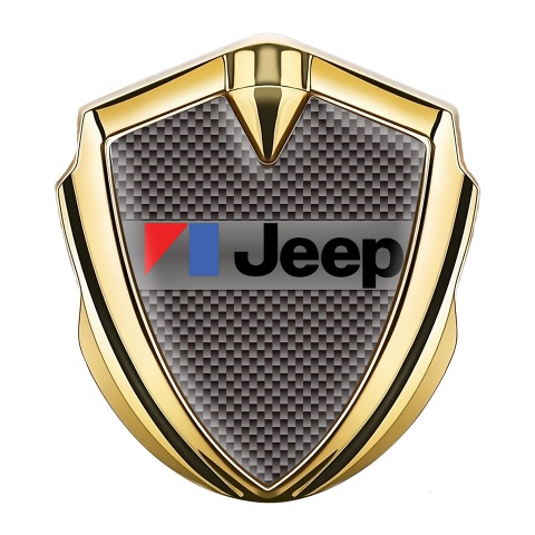 Jeep Emblem Metal Badge Gold Grey Carbon American Motors Variant