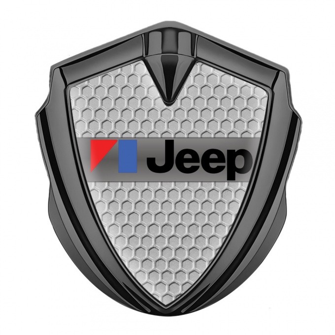 Jeep Seitenflugel Emblem Aufkleber Graphit Tonfarbe Wabeneffekt Auflage 