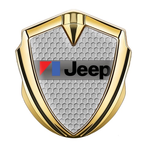 Jeep 3d Emblem Badge Gold Light Honeycomb American Motors Edition