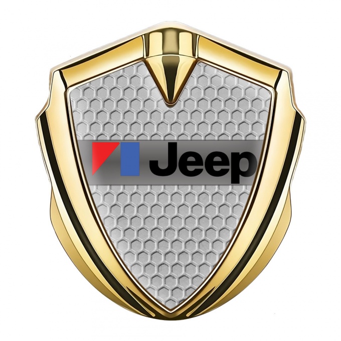 Jeep Seitenflugel Emblem Aufkleber Goldtonfarbe Wabeneffekt Auflage