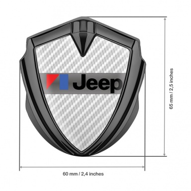 Jeep Emblem Abzeichen Graphit Tonfarbe Weiss Kohlenstoff Auflage 