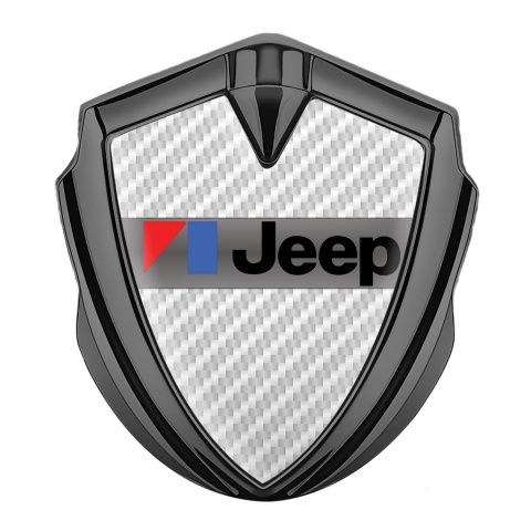 Jeep Silicon Emblem Badge Graphite White Carbon American Motors Edition