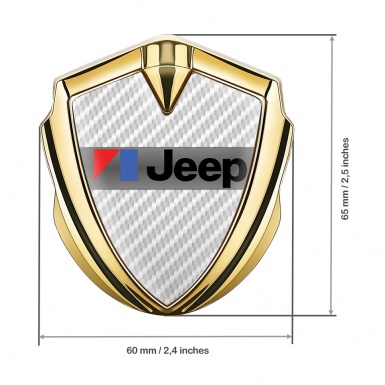 Jeep Emblem Abzeichen Goldtonfarbe Weiss Kohlenstoff Auflage