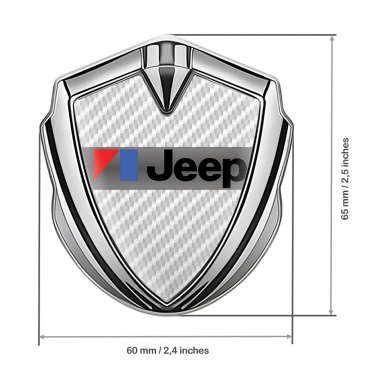 Jeep Emblem Abzeichen Silbertonfarbe Weiss Kohlenstoff Auflage