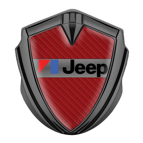 Jeep Emblem Car Badge Graphite Red Carbon American Motors Edition