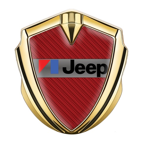 Jeep Emblem Car Badge Gold Red Carbon American Motors Edition