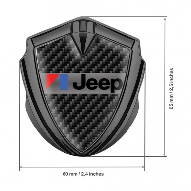 Jeep Emblem Abzeichen selbstklebend Graphit Tonfarbe Schwarz Kohlenstoff Auflage 