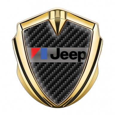 Jeep Emblem Abzeichen selbstklebend Goldtonfarbe Schwarz Kohlenstoff Auflage